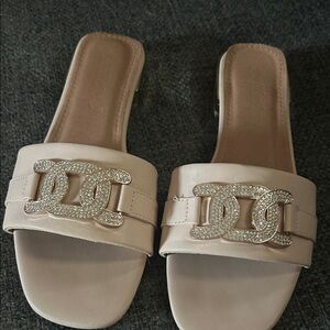 Elegant Beige Slide Sandals